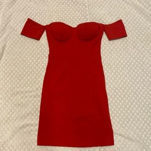 Red forever 21 off shoulder dress
